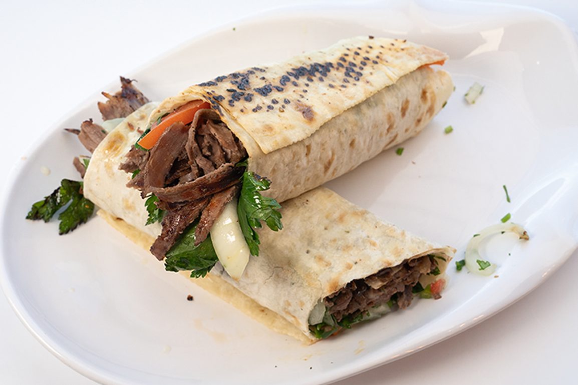 Anas Beef Shawarma Wraps. Wrapped in SAJ and PITA